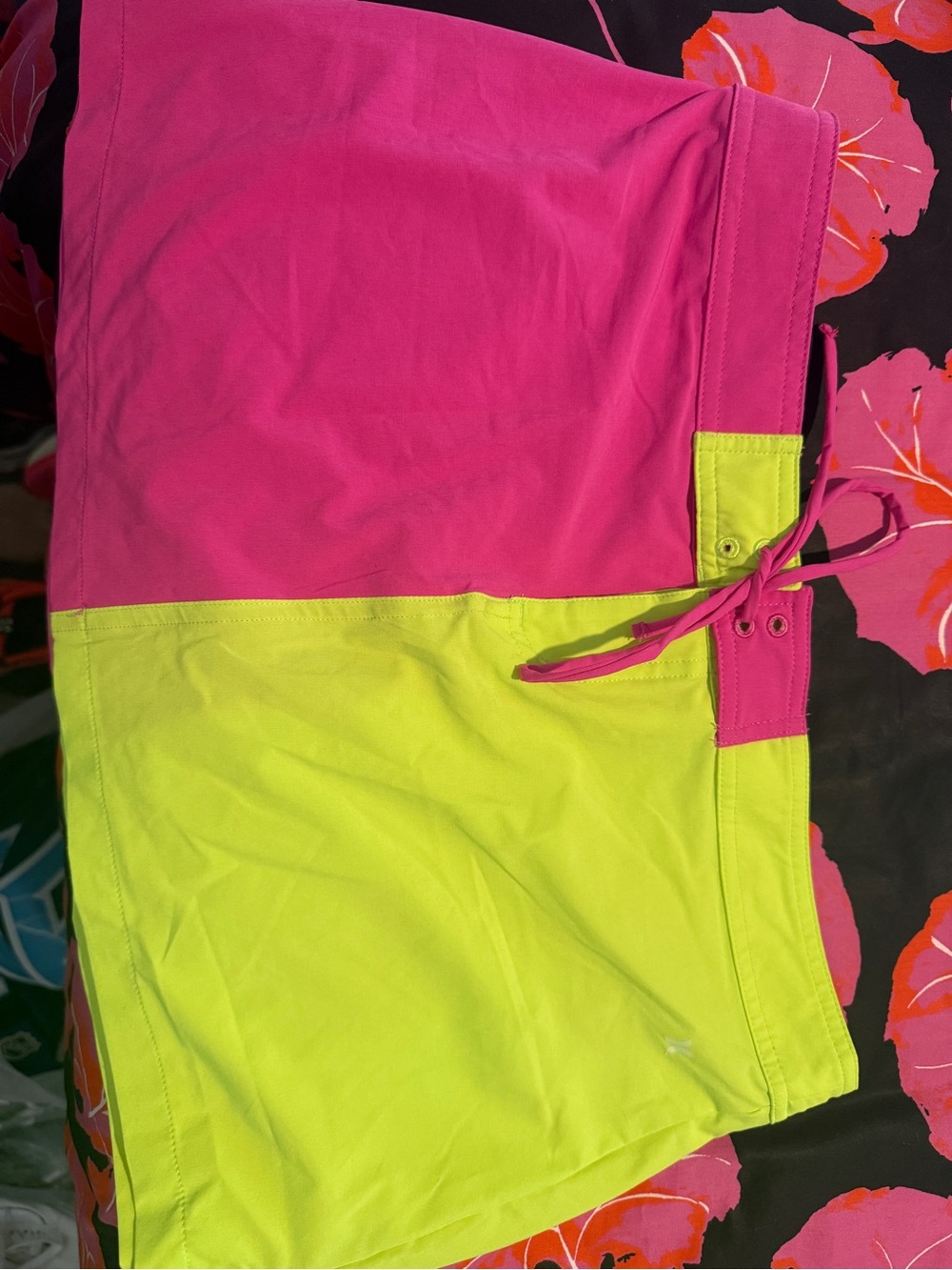 Women's Colorblock Neon Pink and Lime board skirt